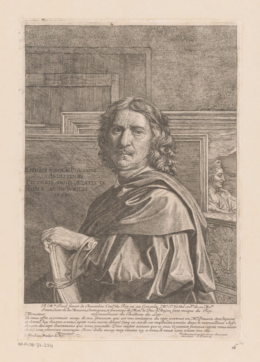 Portret van Nicolas Poussin door Jean Pesne