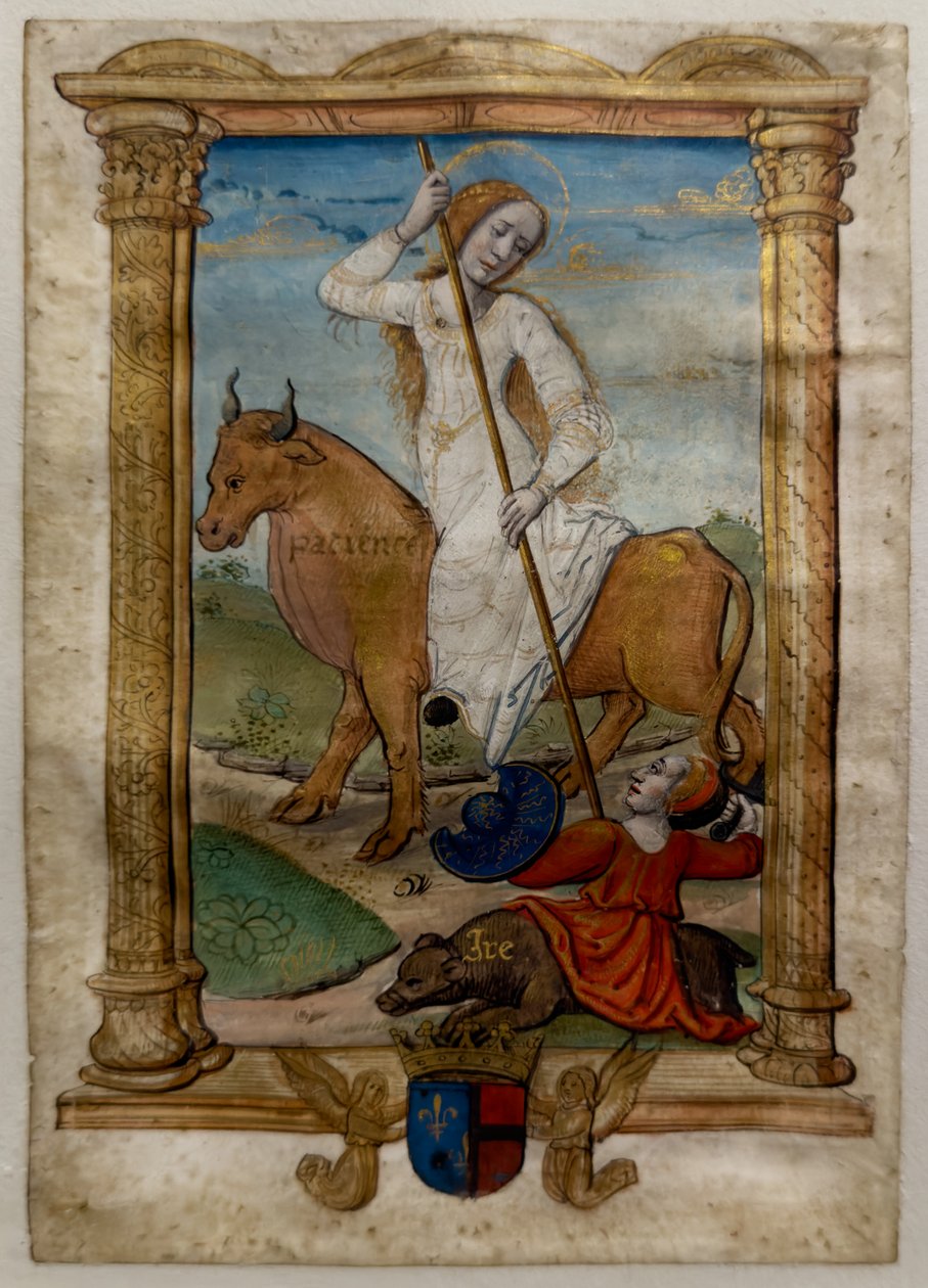 Geduld, I. Les rondeaux des vertus, na 1515 (Geschilderd en verlucht perkament) door Jean Pichore