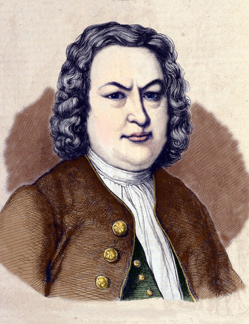 Portret van Johann Sebastian Bach door Jean-Pierre Laurens