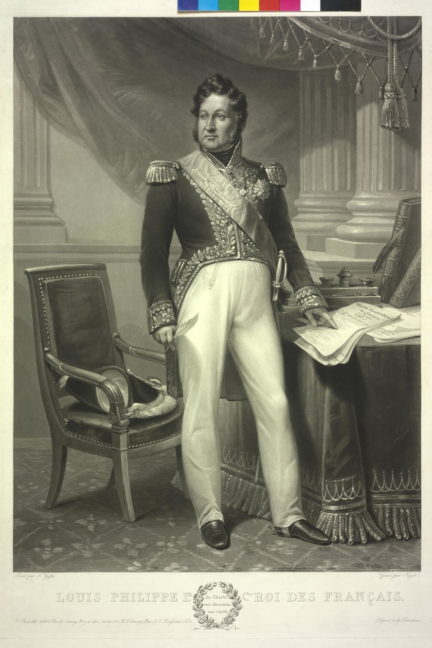 Koning van de Fransen Louis Philipp door Jean Pierre Marie Jazet
