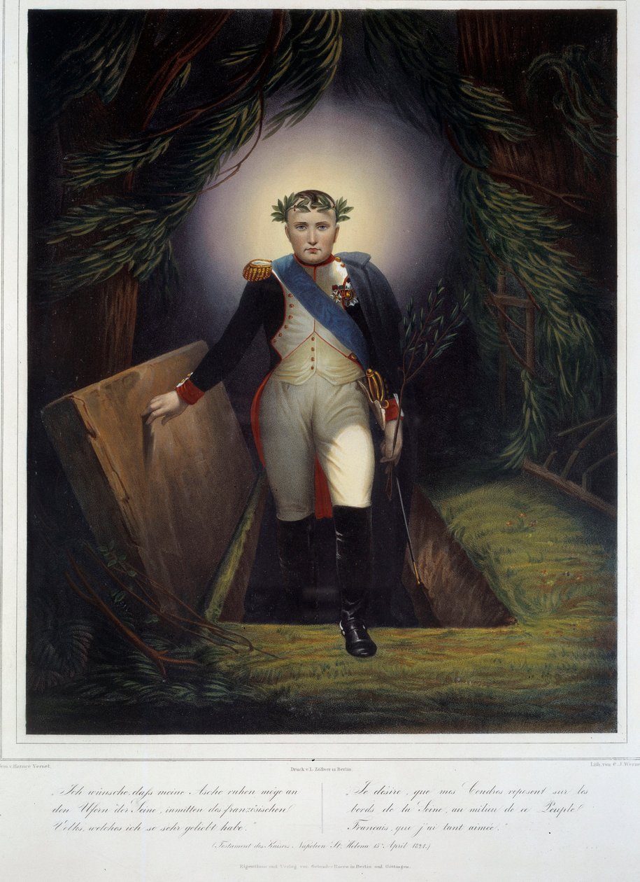Portret van Napoleon I van zijn graf door Jean Pierre Marie Jazet