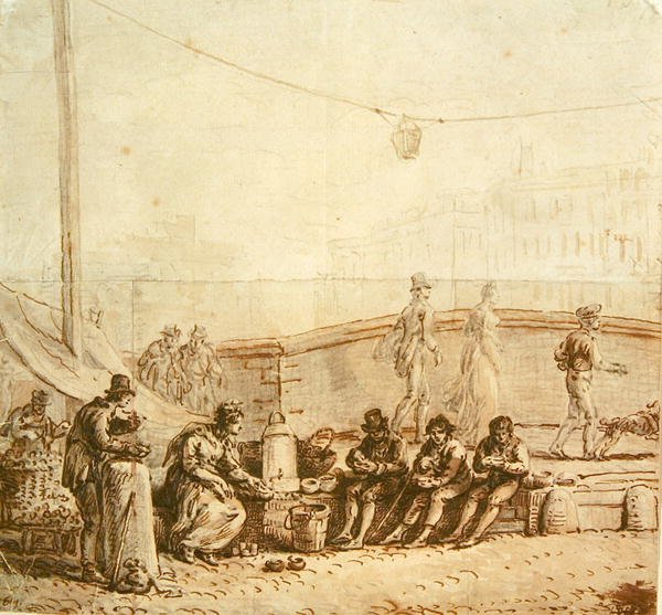 De Koffieverkoper op de Pont-Neuf, 1819 door Jean Pierre Norblin de La Gourdaine