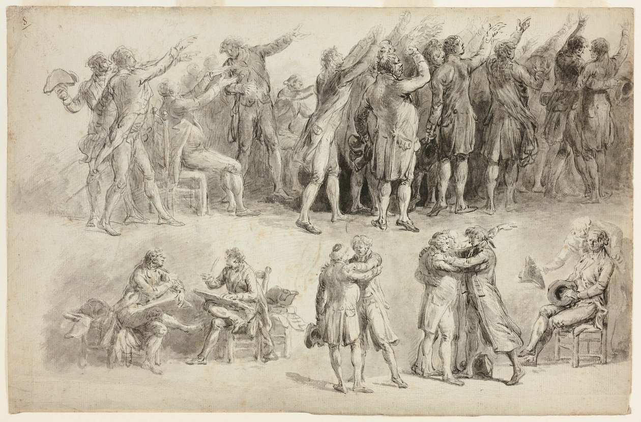 Studies voor de Eed op de Kaatsbaan door Jean Pierre Norblin de La Gourdaine