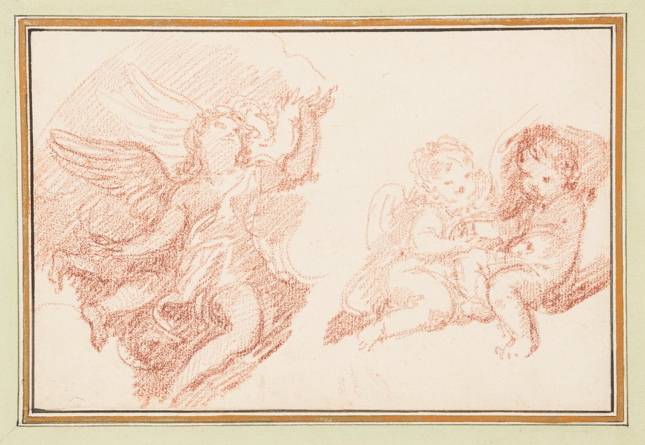 Drie putti door Jean Robert Ango
