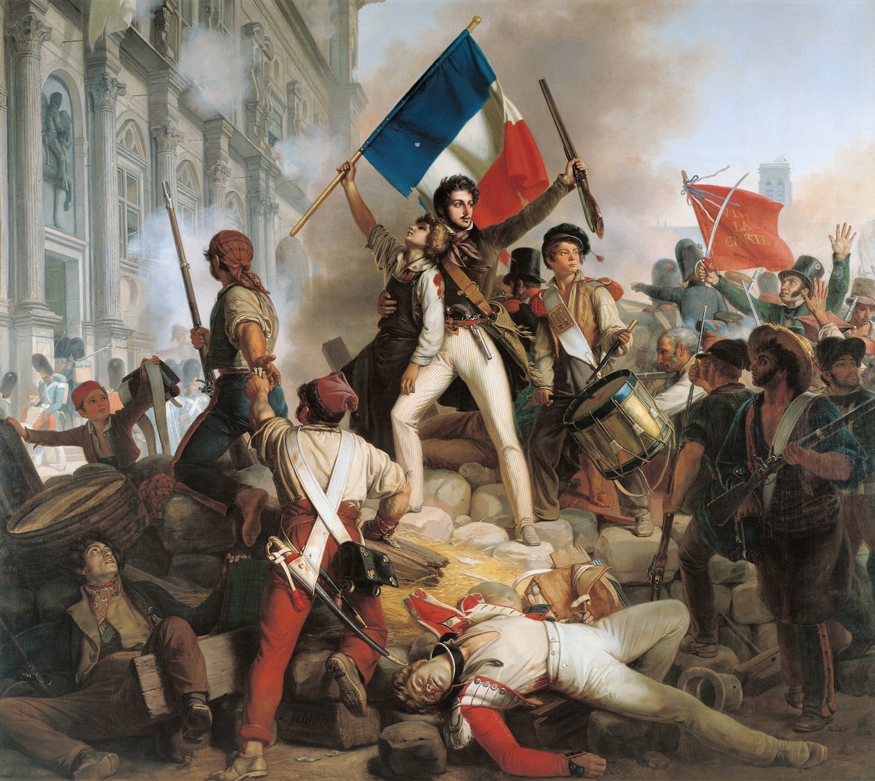 Gevechten bij het Hotel de Ville, 28 juli 1830, 1833 door Jean Victor Schnetz