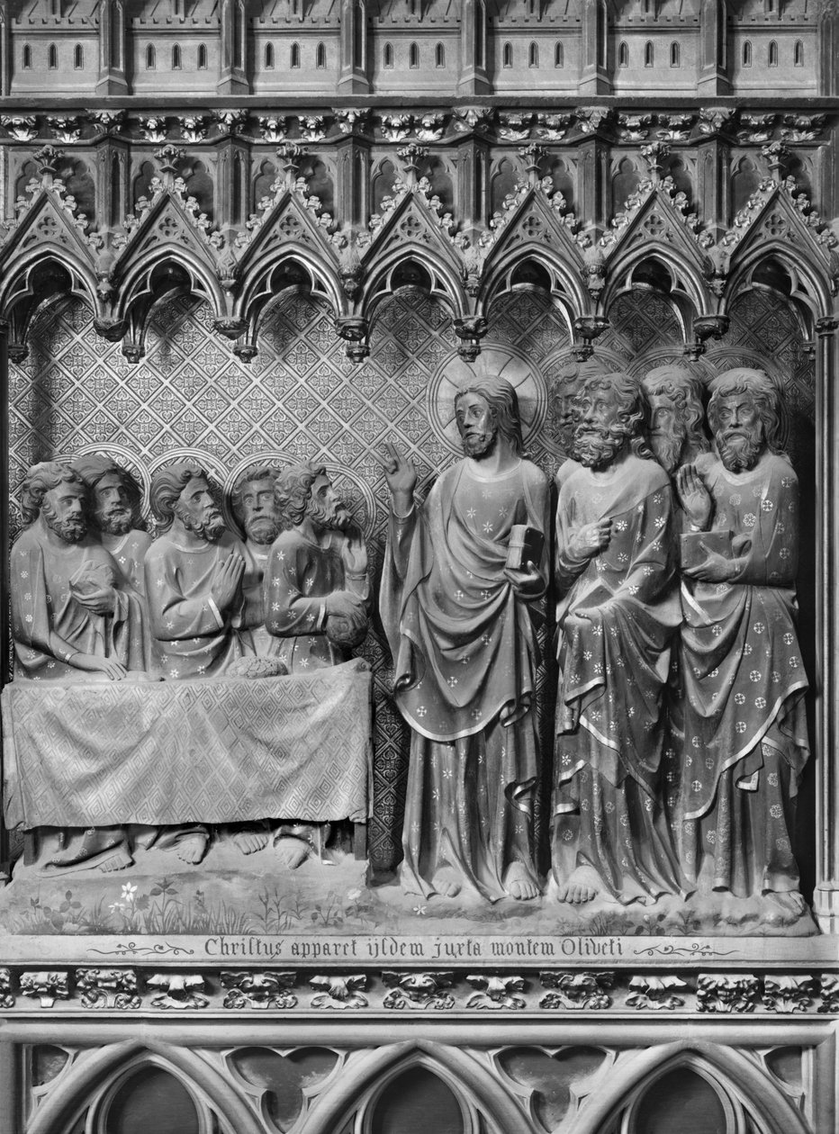 Kathedraal, interieur, koorscherm, Jezus Christus verschijnt op de Olijfberg, ca. 1340-51 door Jean and Jean Le Boutellier Ravy