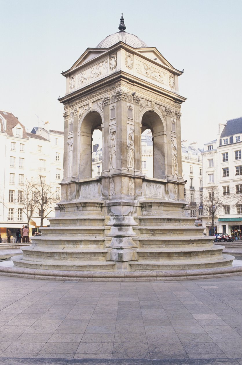 Parijs, Fontaine des Innocents, stenen fontein met trappen door Jean and Lescot Pierre Goujon