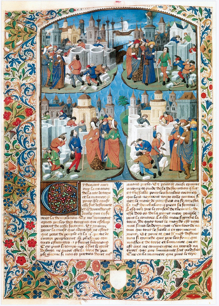 Chronique de la Bouquechardiere, wereldgeschiedenis samengesteld door Jean de Courcy, heer van Bourg-Achard (perkament) door Jean de Courcy
