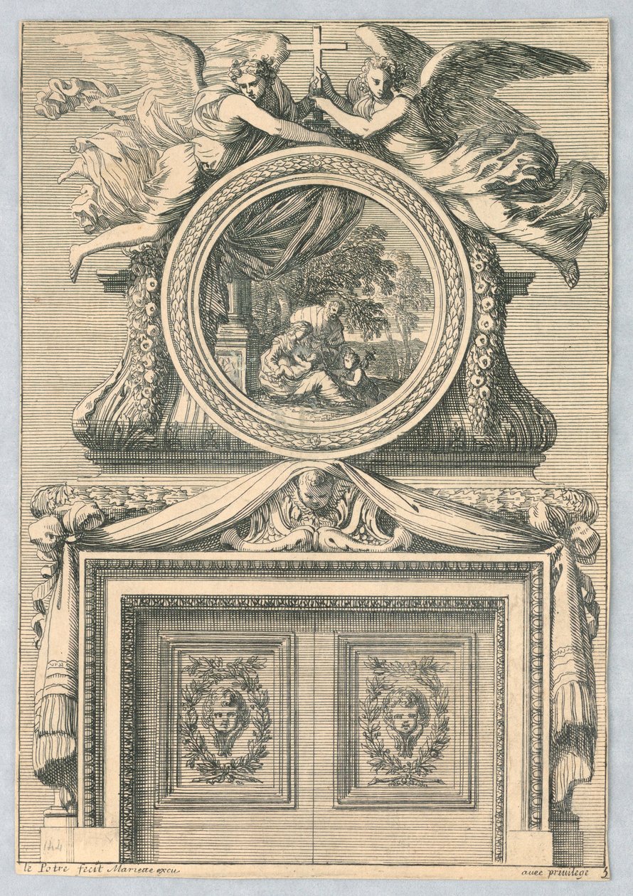Ontwerp voor Schouw, uit "Cheminées a la Modern" door Jean le Pautre