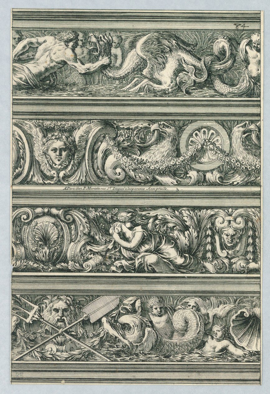 Plaat uit Frises pour les architraves, cornices, et autres ornements d