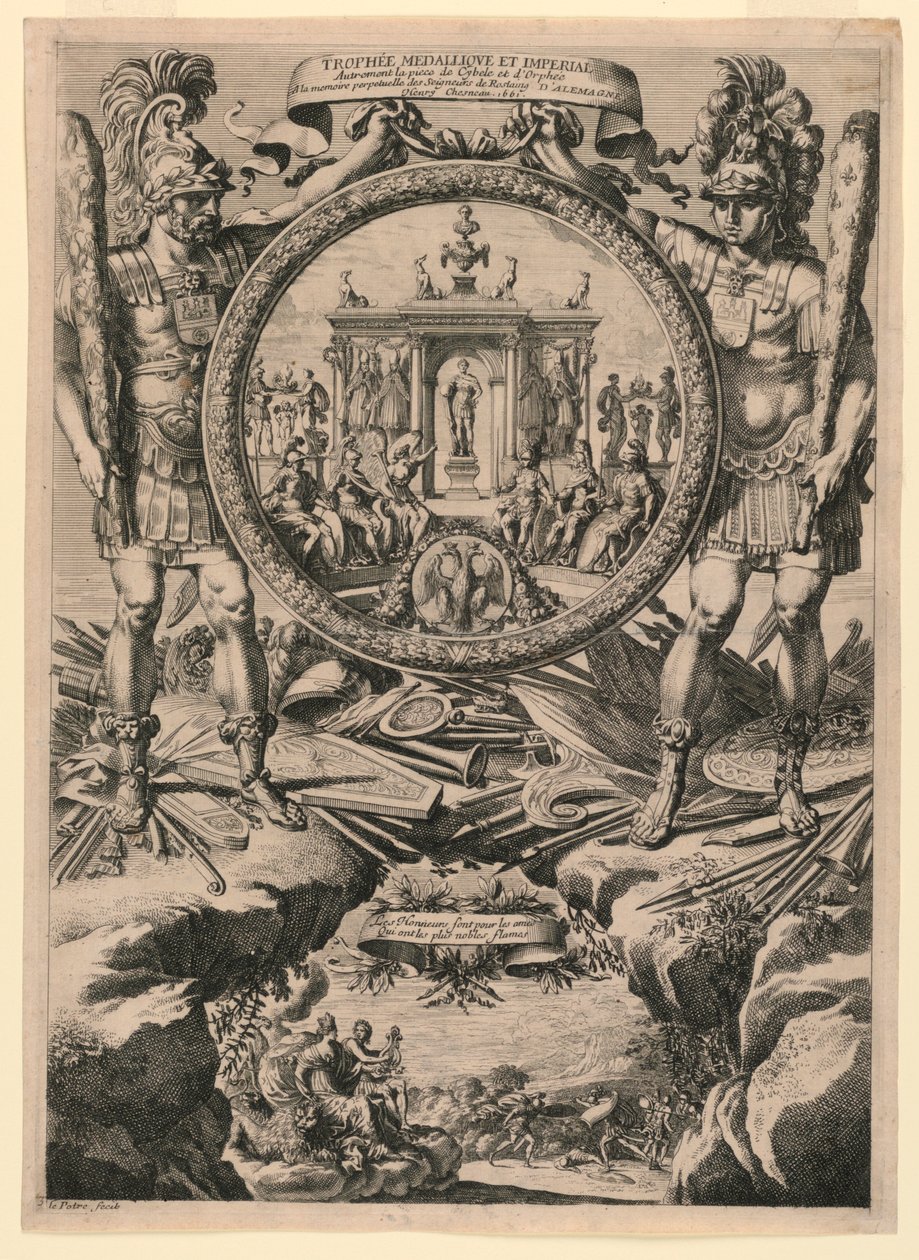 Medaille en keizerlijke trofee door Jean le Pautre