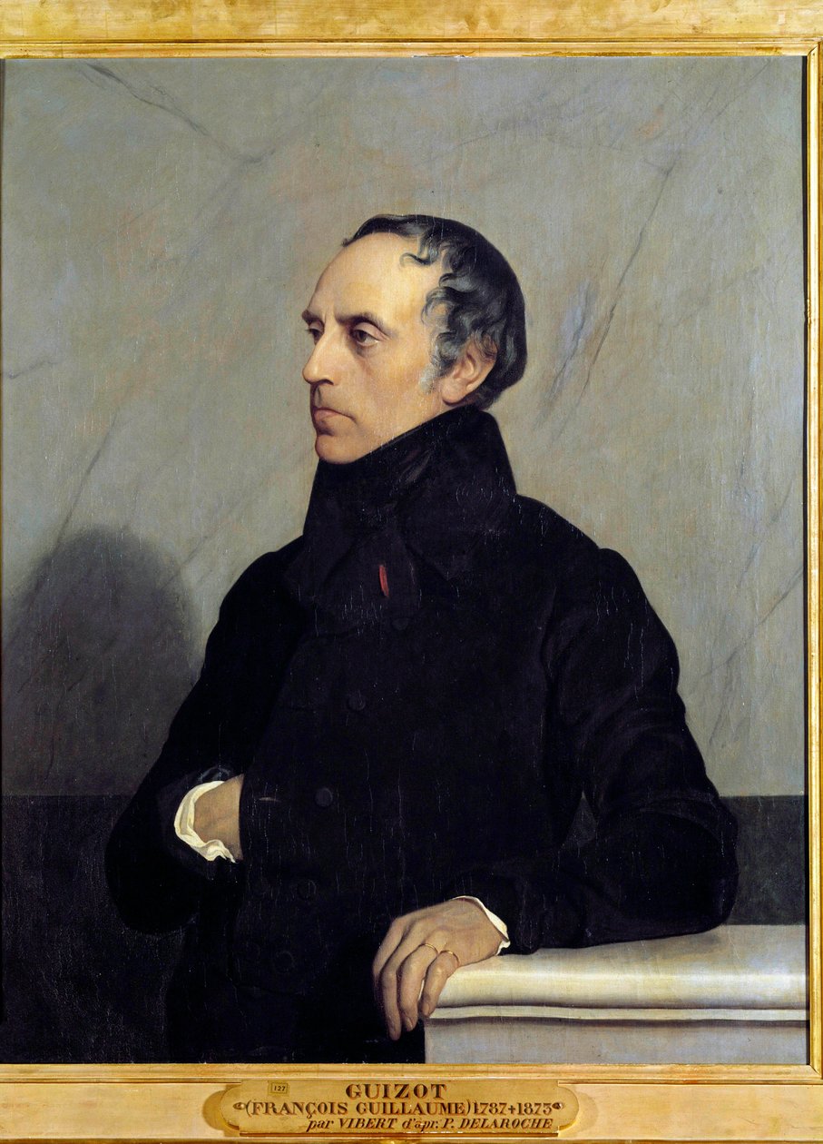 Portret van Francois Pierre Guillaume Guizot, minister en historicus door Jean or Jehan Georges Vibert