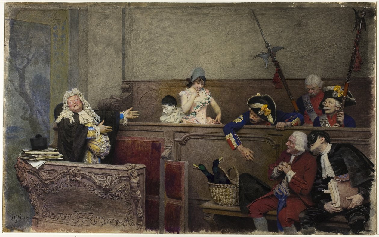 Proces van Pierrot door Jean or Jehan Georges Vibert