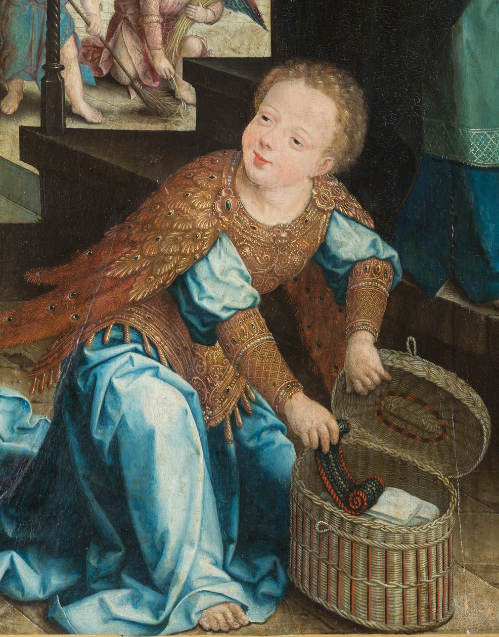 Drieluik van de Aanbidding van het Kind Jezus door Jean the Elder (attr. to) Bellegambe