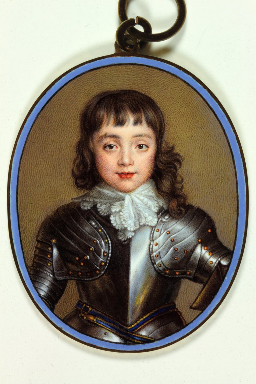 Charles, Prins van Wales, later Charles II door Jean the Elder Petitot