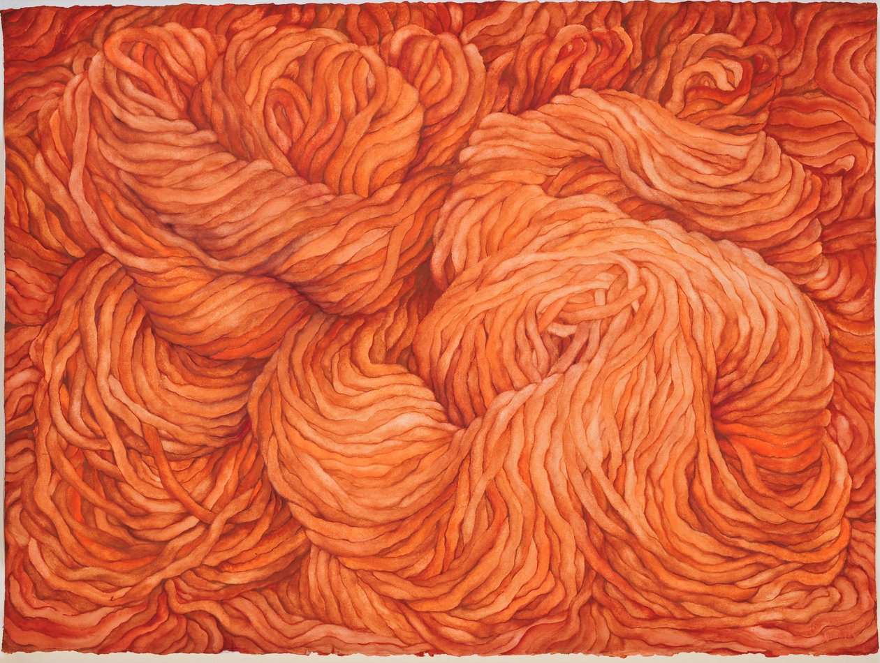 Wol gebrande sienna, 2013 (gouache op papier) door Jeanne Maze