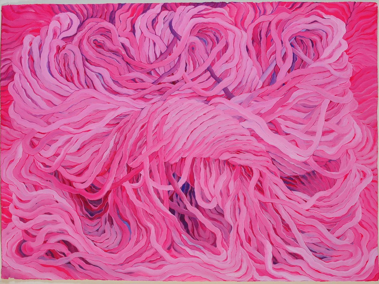 Wolroze, 2013 (gouache op papier) door Jeanne Maze