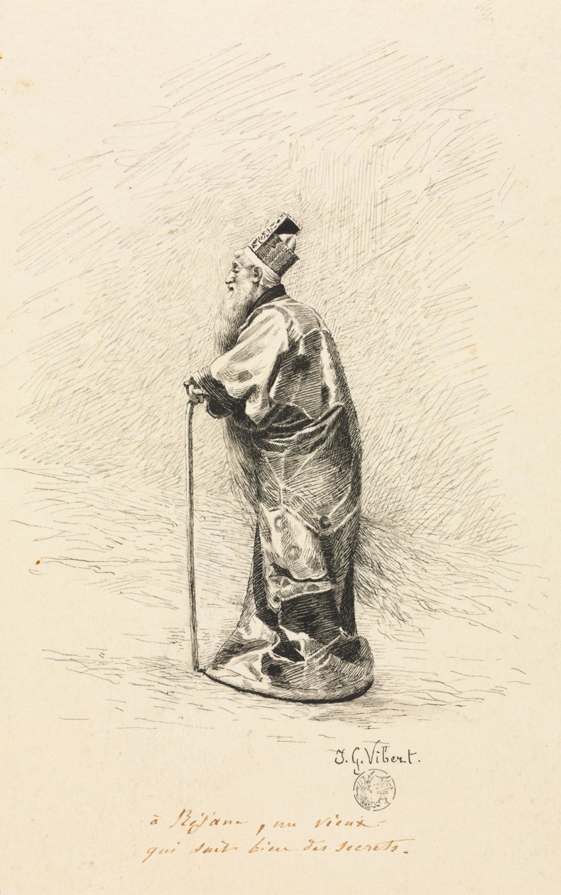 Studie voor de Tovenaar in "Conte de Fée" (Verhaal van een Fee) door Jehan Georges Vibert