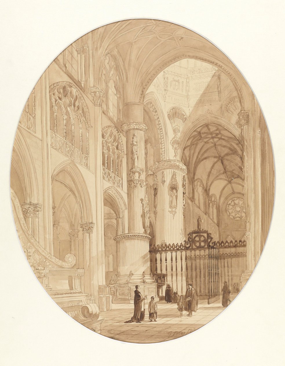 In de kathedraal van Burgos door Jenaro Pérez Villaamil