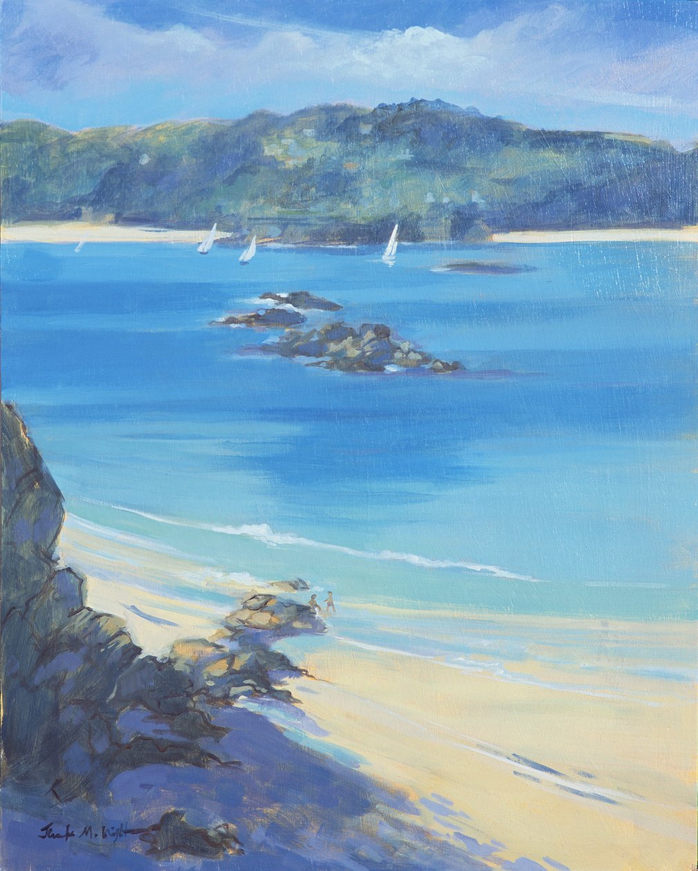 Salcombe - Plezier op het strand, 2000 door Jennifer Wright