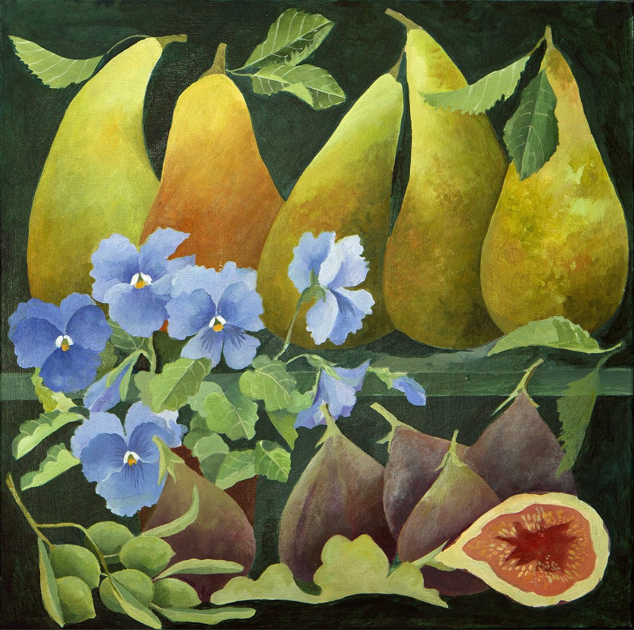 Gemengd fruit, 2013 (acryl op doek) door Jennifer Abbott