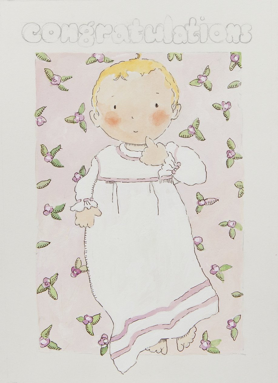 Nieuw babymeisje (aquarel) door Jennifer Abbott