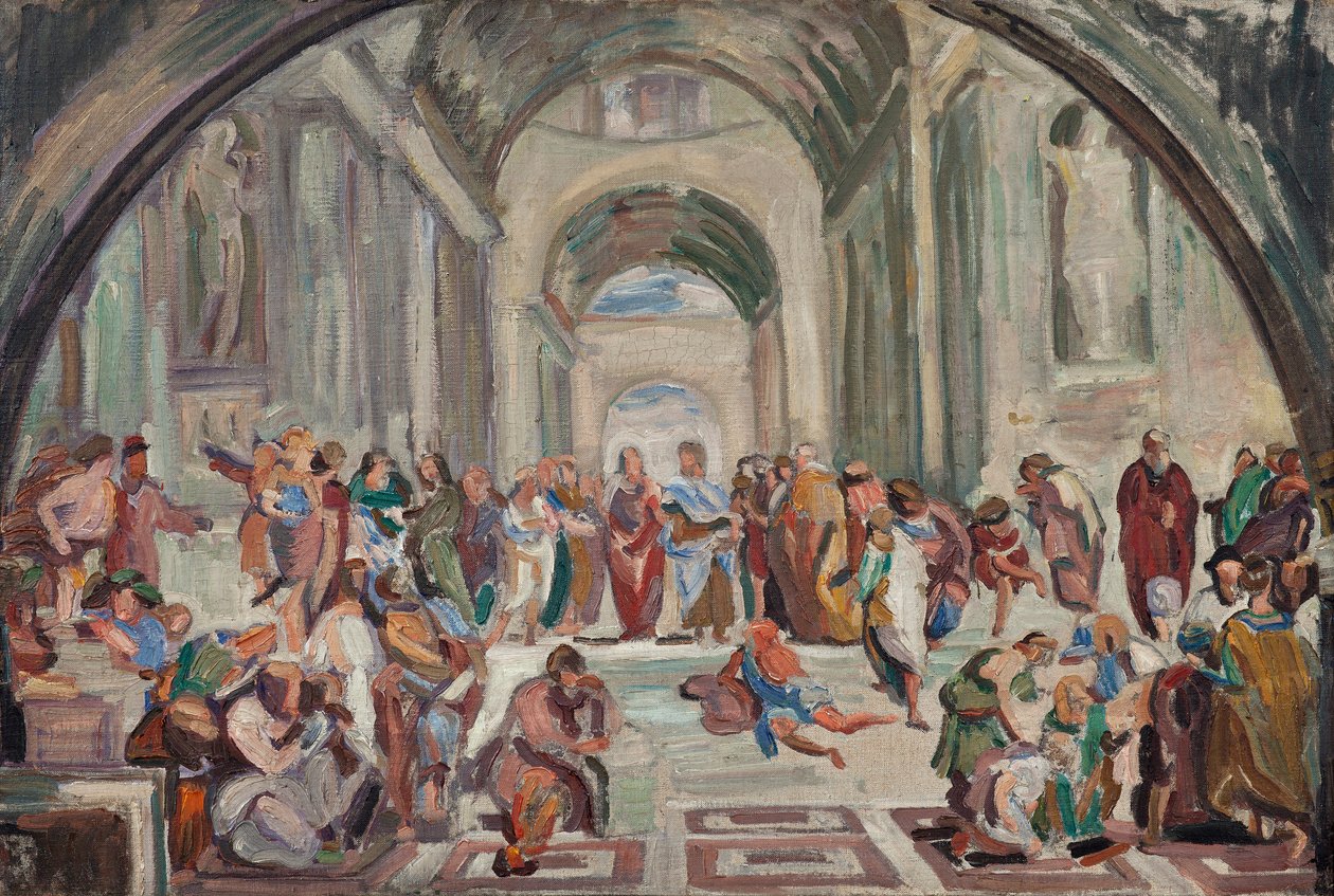 Kopie naar Rafael: De school van Athene door Jens Adolf Jerichau