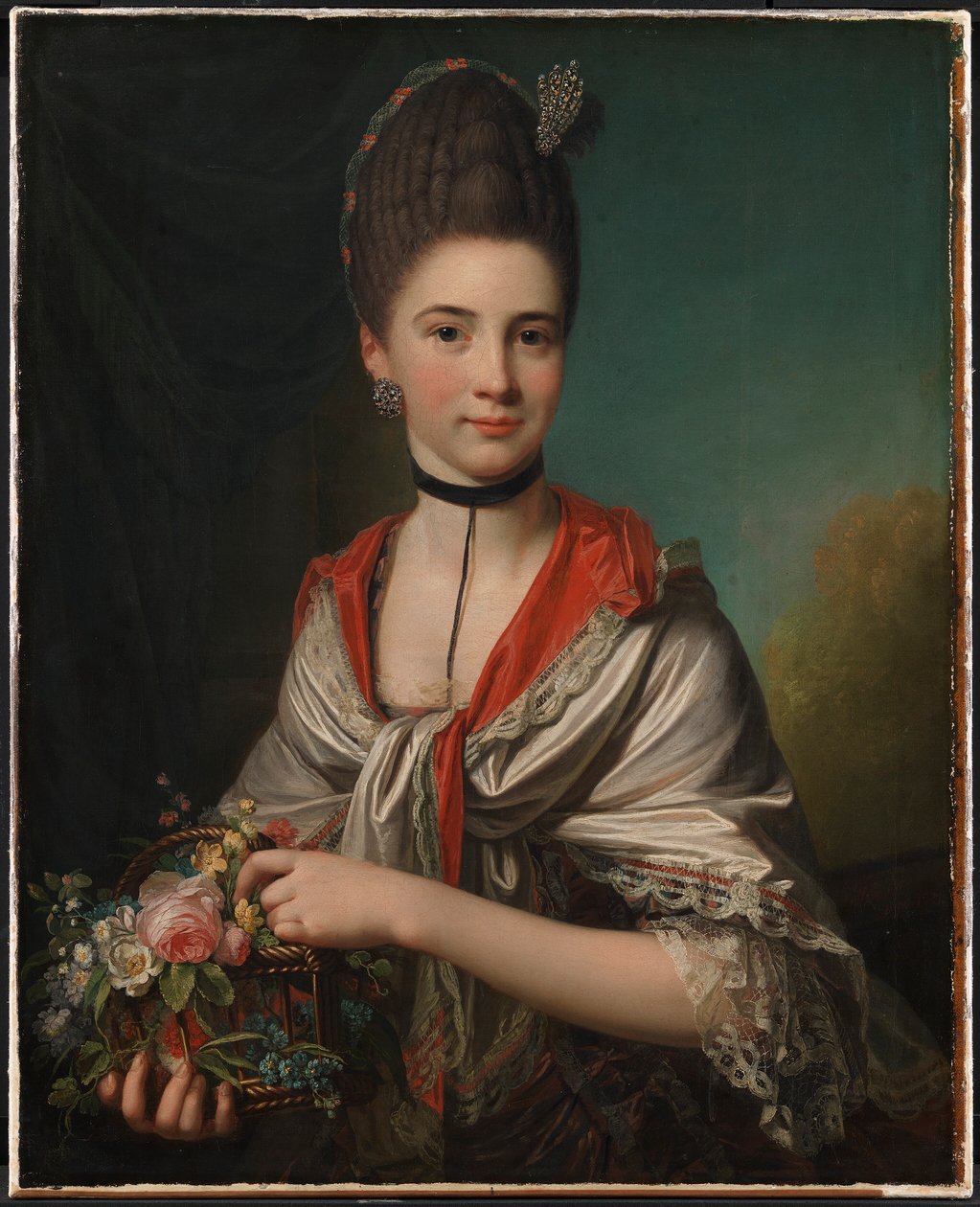 Portret van Anna Elisabeth Battier, geboren Storp door Jens Juel