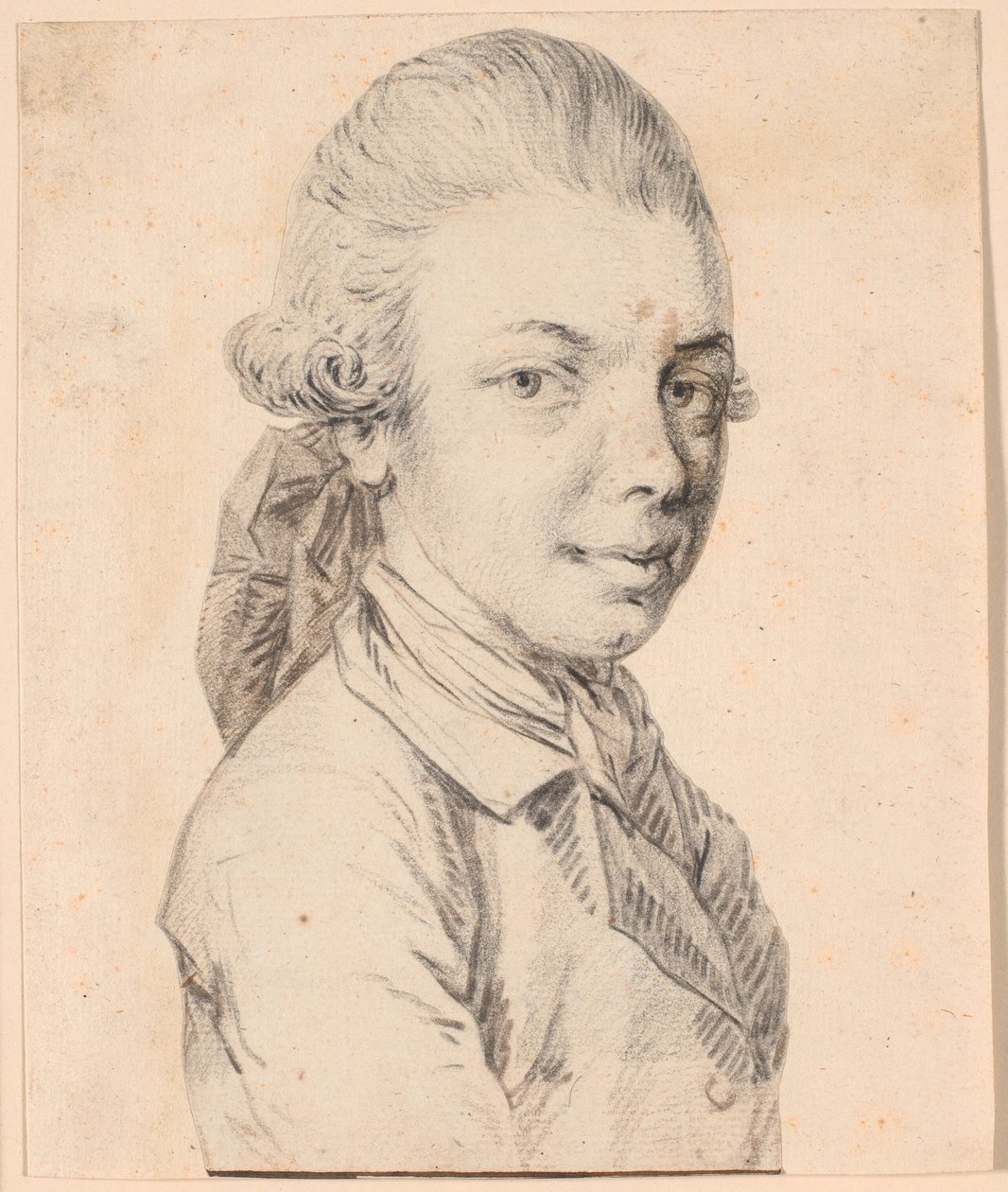 Zelfportret als jongeman. Borstbeeld in driekwart profiel naar rechts door Jens Juel