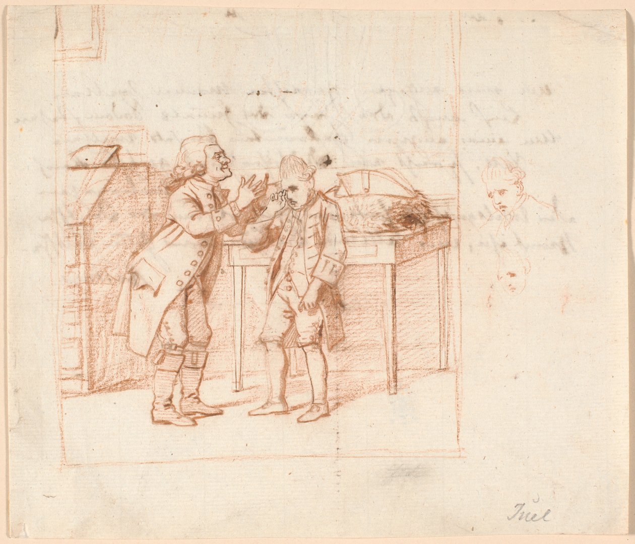 Ontwerp voor illustratie P.A. Heibergs toneelstuk "De Vonner en de Vanner" door Jens Juel