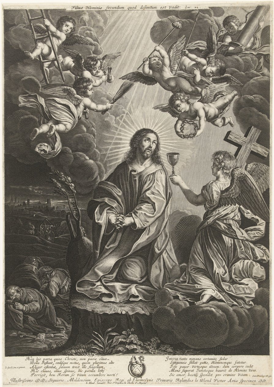 Christus in de hof van Getsemane door Jeremias Falck