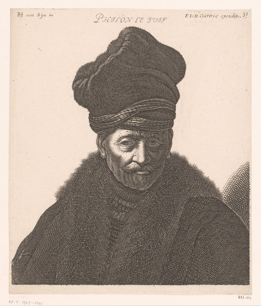Portret van Philo van Alexandrië door Jerôme David (attributed to)