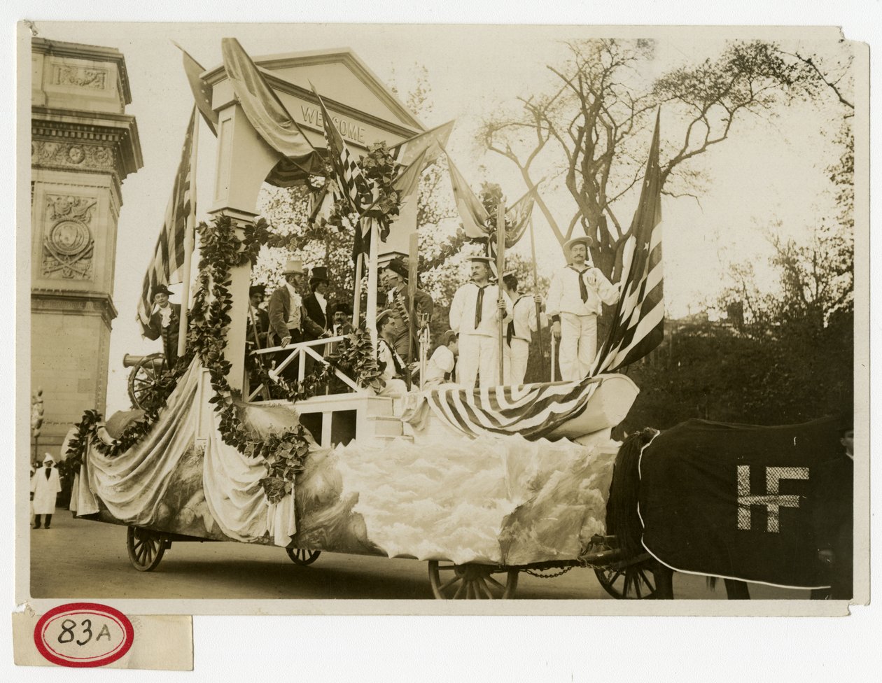 Historische Parade Float No 47 Welkom bij Lafayette door Jessie Tarbox Beals