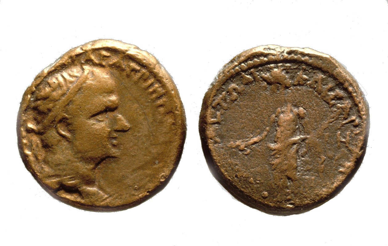 Munten van Herodes Agrippa I, c.37-44 n.Chr. (metaal) door Jewish School