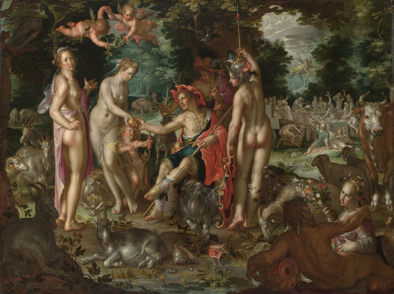 Het oordeel van Paris door Joachim Wtewael or Utewael