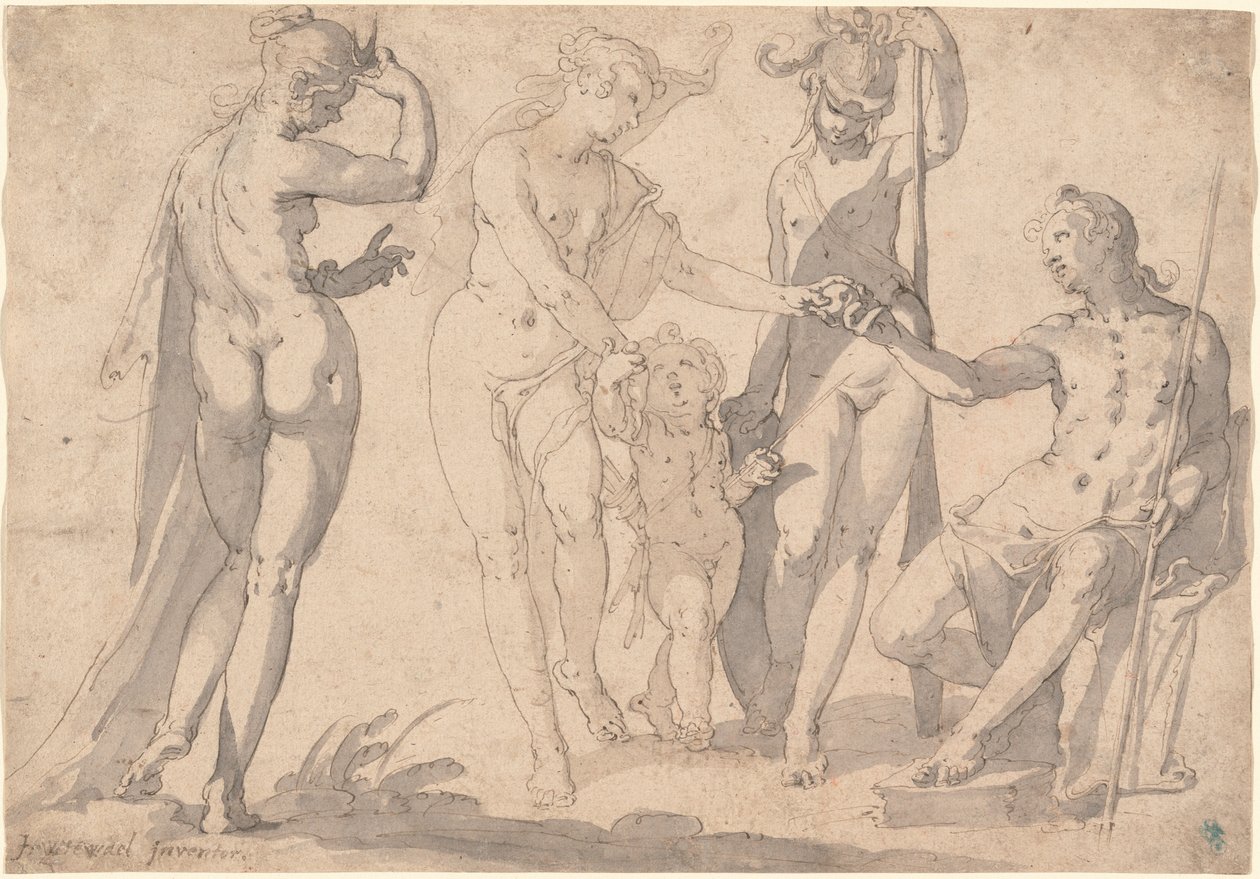Het oordeel van Paris door Joachim Wtewael or Utewael