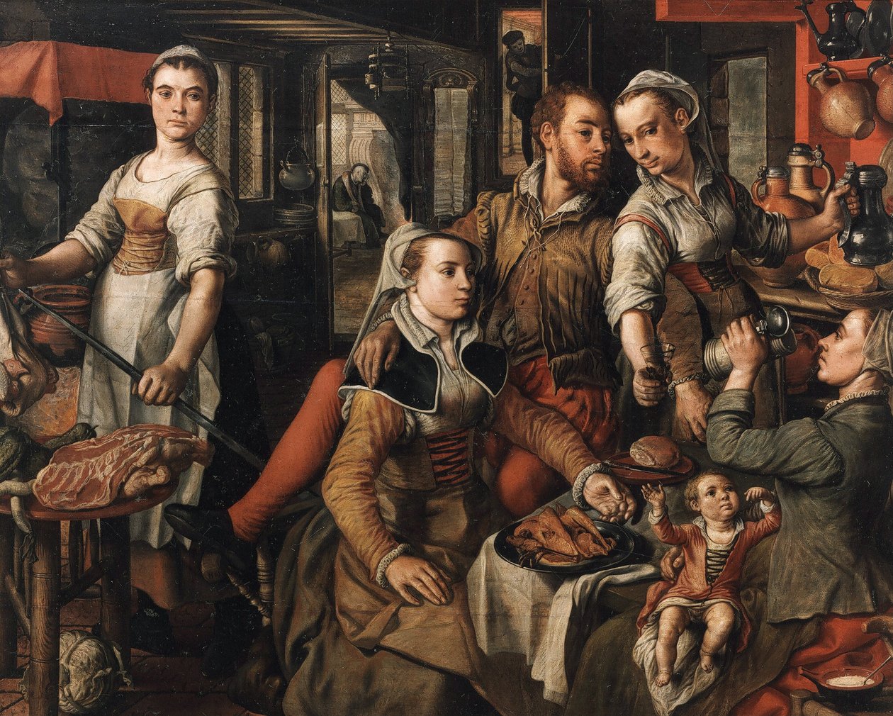 Allegorie van Nalaten Allegorie van Onvoorzichtigheid, 1563 door Joachim Beuckelaer