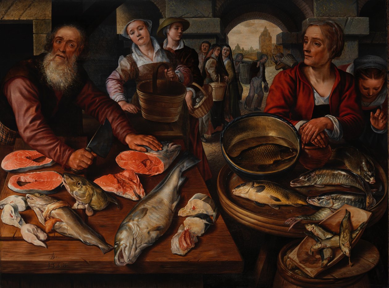 Vismarkt, 1568 door Joachim Beuckelaer