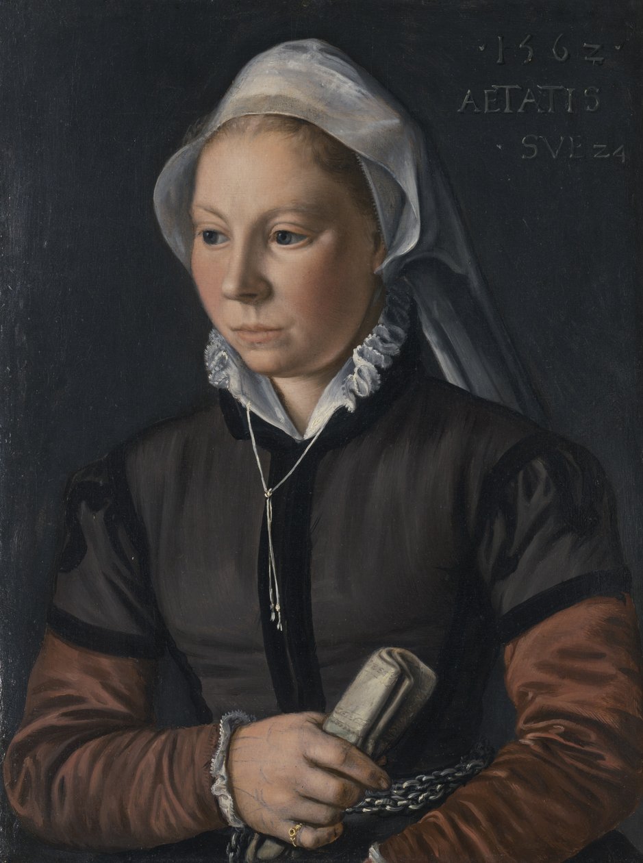 Portret van een jonge vrouw door Joachim Beuckelaer