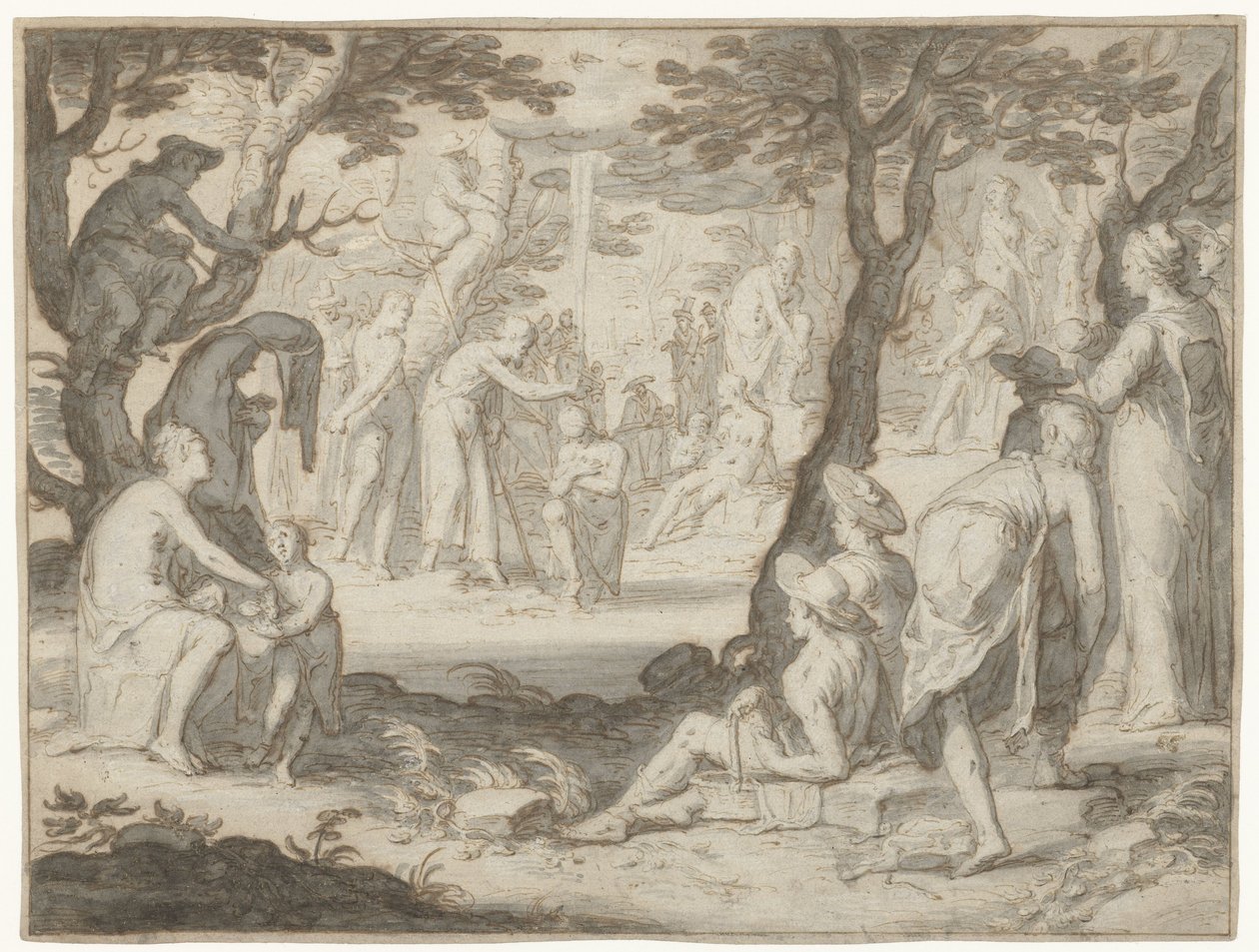Doop van Christus door Joachim Wtewael or Utewael