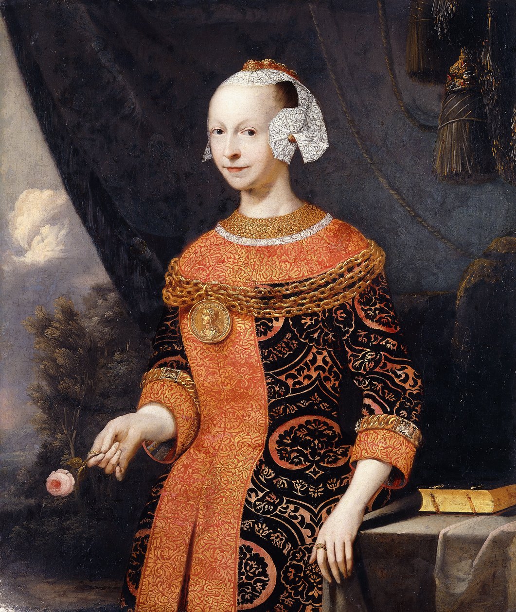 Portret van een Dame, geïdentificeerd als Anne, Markiezin de Basville door Joachim or Luhne Luhn