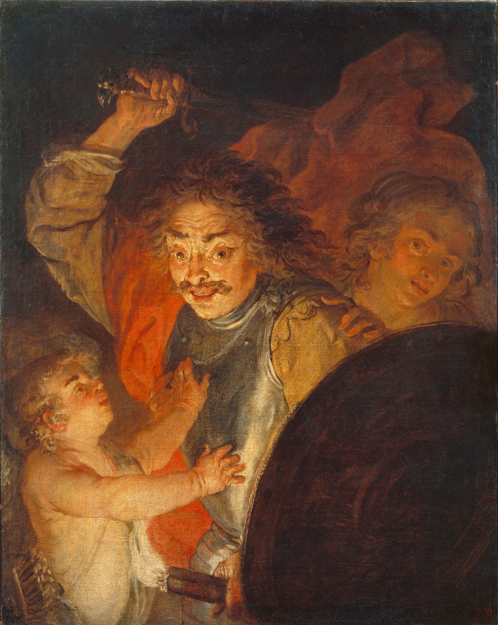Mars, Venus en Cupido Allegorie van Woede, ca. 1630 door Joachim von Sandrart