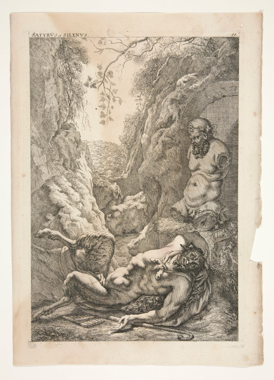 Sater en Silenos, uit Sculpturae Veteris Admirata door Joachim von Sandrart