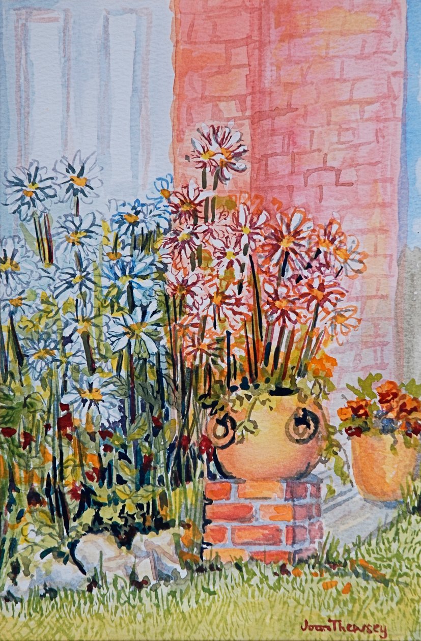 Margrieten in de cottage-tuin door Joan Thewsey
