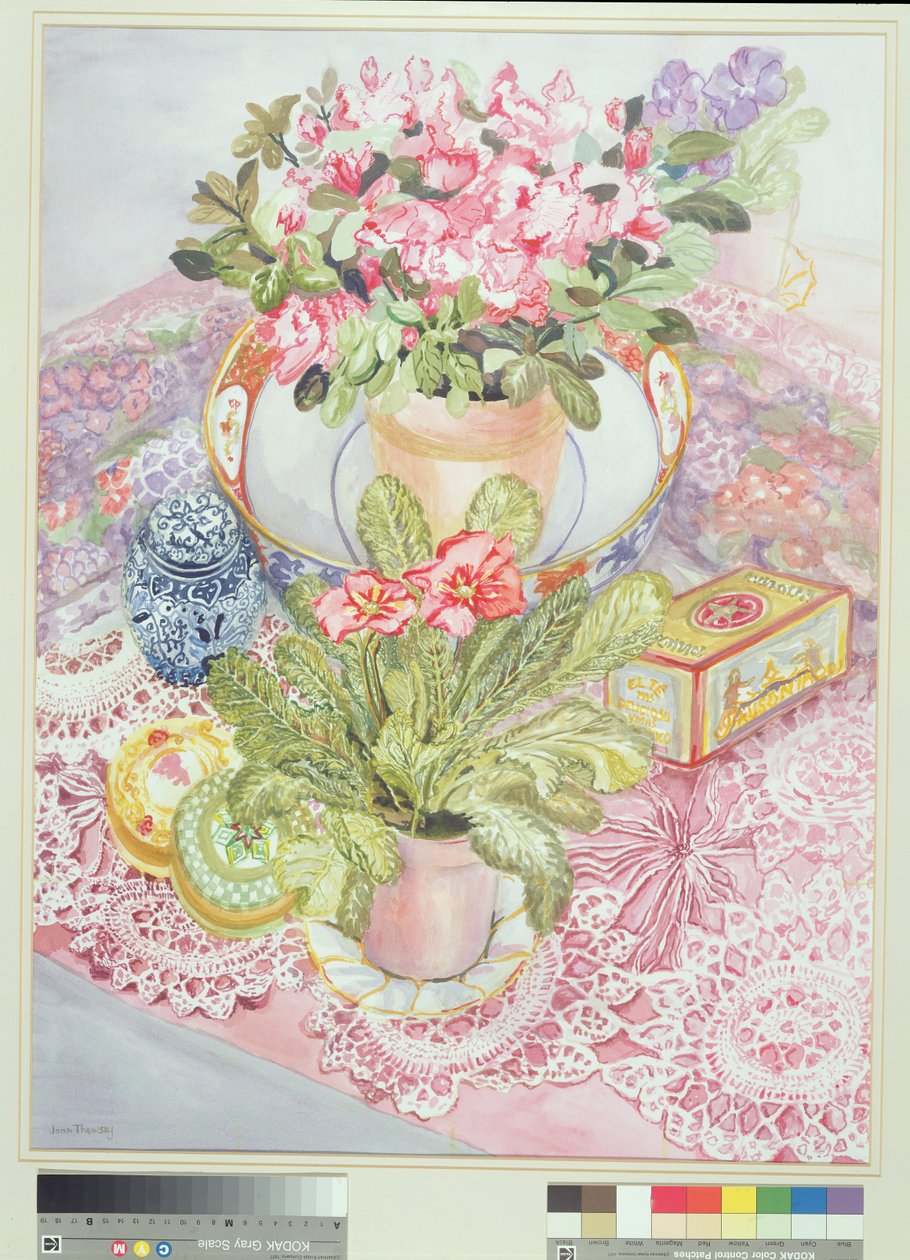 Primula en Azalea door Joan Thewsey