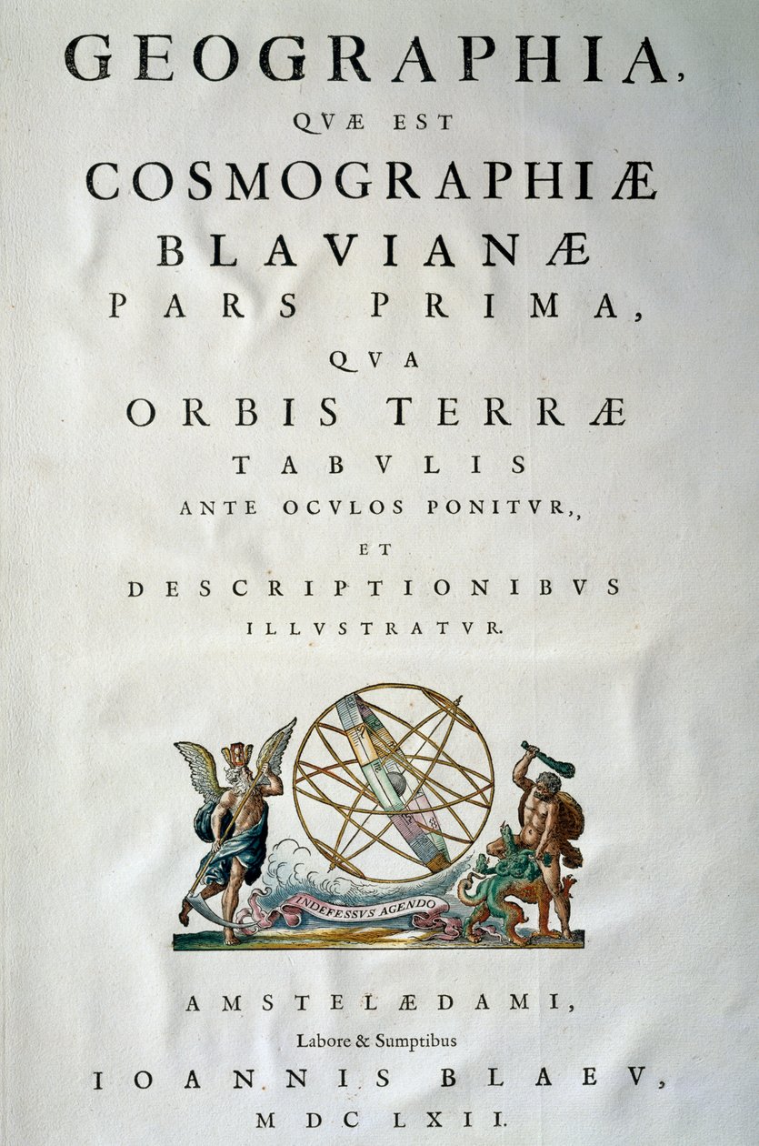Titelpagina van Deel I van Atlas maior, door Joan Blaeu (1596-1673) door Joan Blaeu