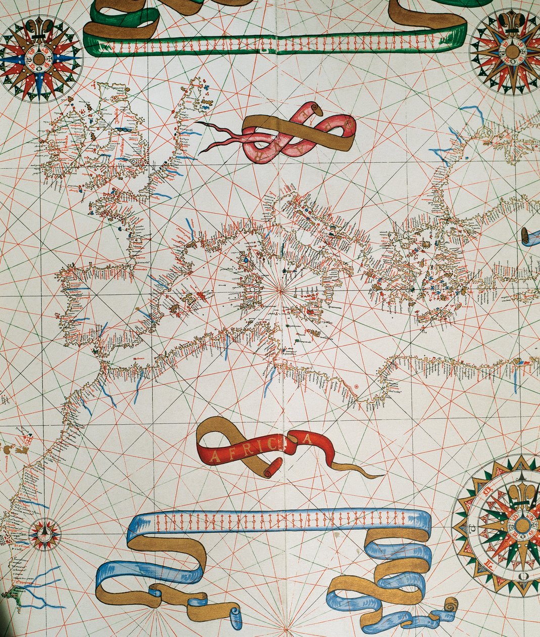 Kaart van Europa en kusten van Noord-Afrika, 1587 door Joan Martines