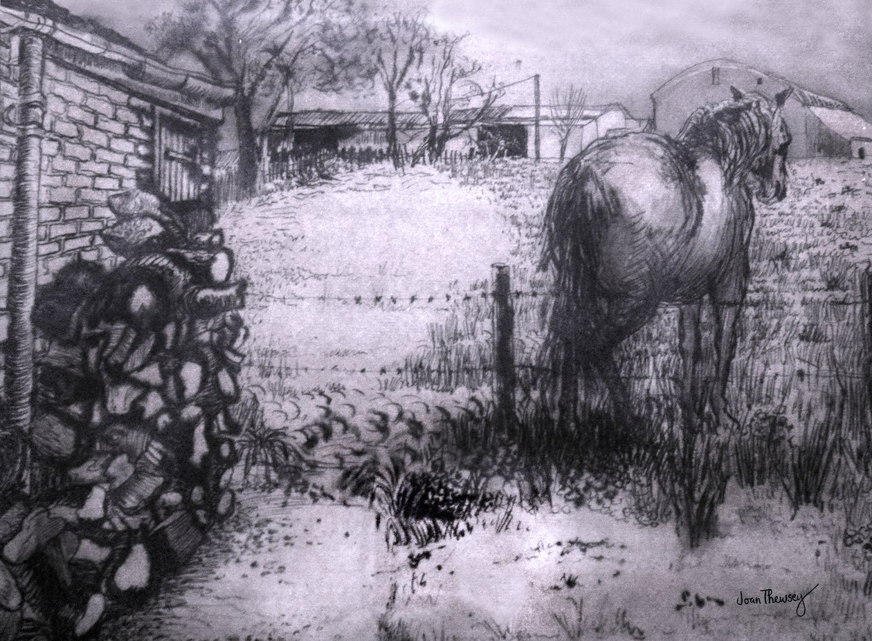 Paard dat zijn been rust, 2000 door Joan Thewsey