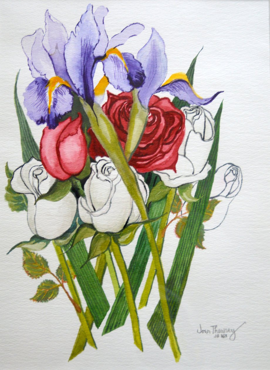 Iris en Rozen door Joan Thewsey