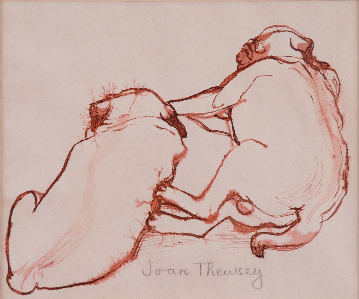 Twee Pug Puppies, de broers, 2005 door Joan Thewsey